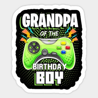 Grandpa of the Birthday Video Gamer Sticker